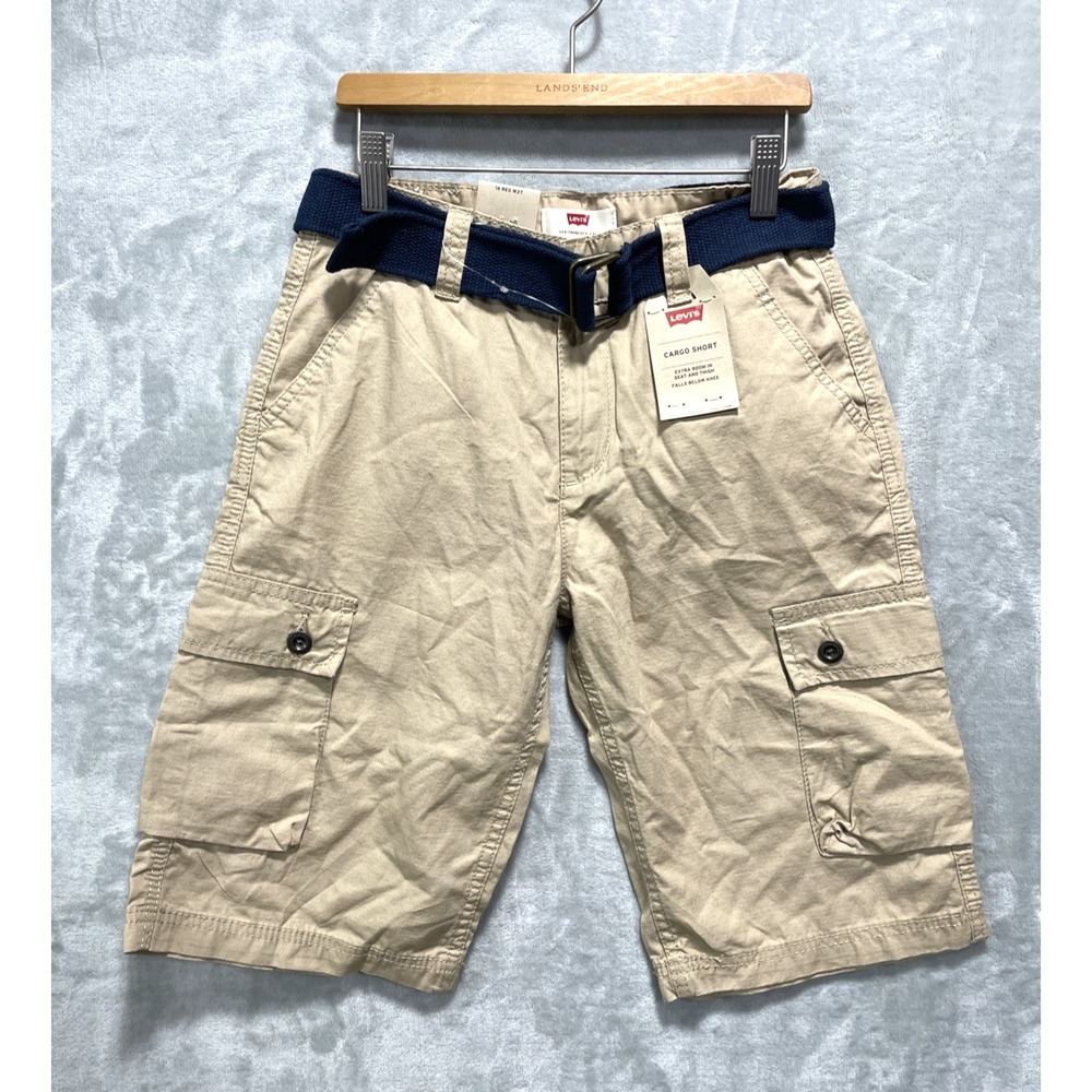 Levis San Francisco Cargo Shorts Boys Size 14 Reg Black 27" Waist Cotton